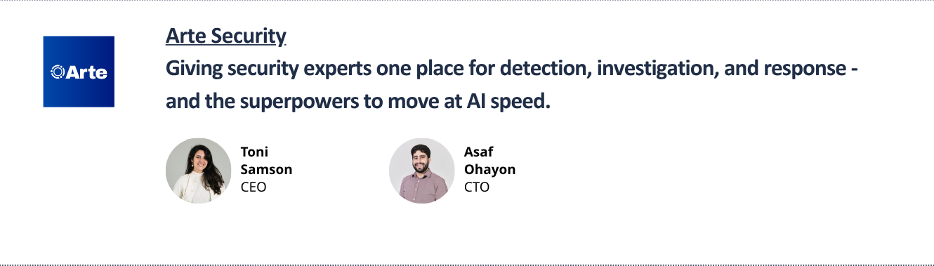 Arte Security — team and one-line pitch
